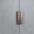 Lilly Wardrobe - 2 Door - Chevron - Soft Grey and Bronze - Wood and Metal