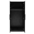 Luna Wardrobe - 2 Door - Black - Wood