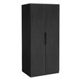 Luna Wardrobe - 2 Door - Black - Wood