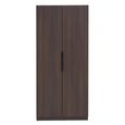 Luna Wardrobe - 2 Door - Espresso and Black - Wood