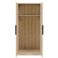 Luna Wardrobe - 2 Door - Oak and Black - Wood