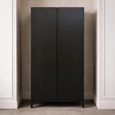 Orchid Wardrobe - 2 Door - Wenge Black - Wood