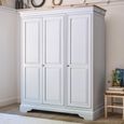 Chantilly Wardrobe - 3 Door - 3 Drawer - Grey Painted - Wood