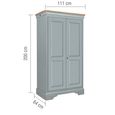Chantilly Wardrobe - 2 Door - Grey Painted - Wood
