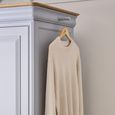 Chantilly Wardrobe - 3 Door - 3 Drawer - Grey Painted - Wood
