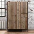 Clearance - Urban Wardrobe - Industrial Style - 4 Door 1 Drawer - Rustic Wood - FSS17389