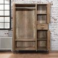 Clearance - Urban Wardrobe - Industrial Style - 4 Door 1 Drawer - Rustic Wood - FSS17389