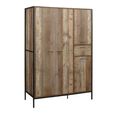 Clearance - Urban Wardrobe - Industrial Style - 4 Door 1 Drawer - Rustic Wood - FSS17389