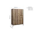 Clearance - Urban Wardrobe - Industrial Style - 4 Door 1 Drawer - Rustic Wood - FSS17389