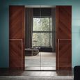 Bellagio Wardobe - 4 Door 2 Mirror - High Gloss Walnut - Wooden