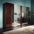 Bellagio Wardobe - 6 Door 4 Mirror - High Gloss Walnut - Wooden