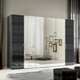Montecarlo Wardrobe - 6 Door - 4 Mirror - Grey Koto High Gloss