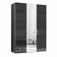 Montecarlo Wardrobe - 3 Door - 1 Mirror - Grey Koto High Gloss