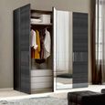 Montecarlo Wardrobe - 4 Door - 2 Mirror - Grey Koto High Gloss