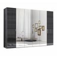 Montecarlo Wardrobe - 6 Door - 4 Mirror - Grey Koto High Gloss