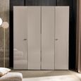 Claire Fluted Wardrobe - 4 Door - Pearl Line Eco Veneer High Gloss
