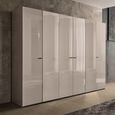 Claire Fluted Wardrobe - 6 Door - Pearl Line Eco Veneer High Gloss
