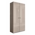 Claire Fluted Wardrobe - 2 Door - Pearl Line Eco Veneer High Gloss