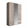 Claire Fluted Wardrobe - 3 Door 1 Mirror - Pearl Line Eco Veneer High Gloss