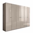 Claire Fluted Wardrobe - 6 Door - Pearl Line Eco Veneer High Gloss