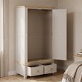 Windermere Wardrobe - 2 Door - 2 Drawer - Oyster Grey Painted