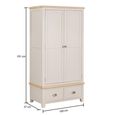 Windermere Wardrobe - 2 Door - 2 Drawer - Oyster Grey Painted