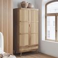 Noah Wardrobe - 2 Door - 1 Drawer - Oak and Rattan