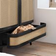 Noah Wardrobe - 2 Door - 1 Drawer - Black - Rattan