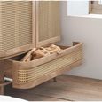 Noah Wardrobe - 2 Door - 1 Drawer - Oak and Rattan