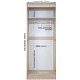 Knightsbridge Grey Gloss and Black 2 Door Tall Plain Wardrobe thumbnail 3