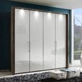 Loft Grey Glass and Oak Carcase 4 Door Bi Fold Wardrobe thumbnail