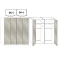 Loft Grey Glass and Oak Carcase 4 Door Bi Fold Wardrobe thumbnail 2