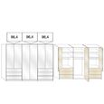 Loft Magnolia Glass and Oak Carcase 6 Door Bi Fold 6 Drawer Wardrobe thumbnail 2