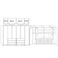 Loft White Glass and Oak Carcase 6 Door Bi Fold 6 Drawer Wardrobe thumbnail 2