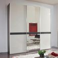 Rialto White Glass and Graphite Trim 3 Door Mirror Sliding Wardrobe thumbnail