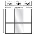 Rialto White Glass and Graphite Trim 3 Door Mirror Sliding Wardrobe thumbnail 2
