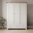Melbourne White Painted 3 Door 2 Drawer Wardrobe thumbnail