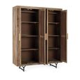Marlee Natural Mango Wood 4 Door Geometric Wardrobe thumbnail 3