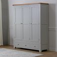 Melbourne French Grey Painted 3 Door 3 Drawer Wardrobe thumbnail
