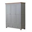 Melbourne French Grey Painted 3 Door 3 Drawer Wardrobe thumbnail 2