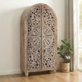Aura Distressed White Washed Hand Carved Floral 2 Door Arched Wardrobe thumbnail