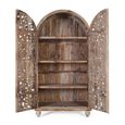 Aura Distressed White Washed Hand Carved Floral 2 Door Arched Wardrobe thumbnail 3