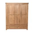 Melbourne Country Rustic Oak 3 Door 3 Drawer Wardrobe thumbnail 2