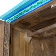 Numek Distressed Turquoise Blue Mango Wood Hand Painted 2 Door Wardrobe thumbnail 4