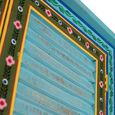 Numek Distressed Turquoise Blue Mango Wood Hand Painted 2 Door Wardrobe thumbnail 5