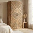 Mosaic Natural Handcrafted Mango Wood 2 Door Wardrobe thumbnail