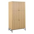 Albany Wardrobe - 4 Door - Ribbed Oak