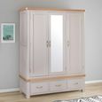 Clarion Wardrobe - 3 Door - Combi - Oak and Grey