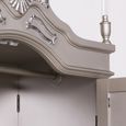 French Style Armoire Wardrobe - Antique Silver - 2 Door Mirror