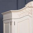French Style Armoire Wardrobe - Lomira White Carved - 2 Door